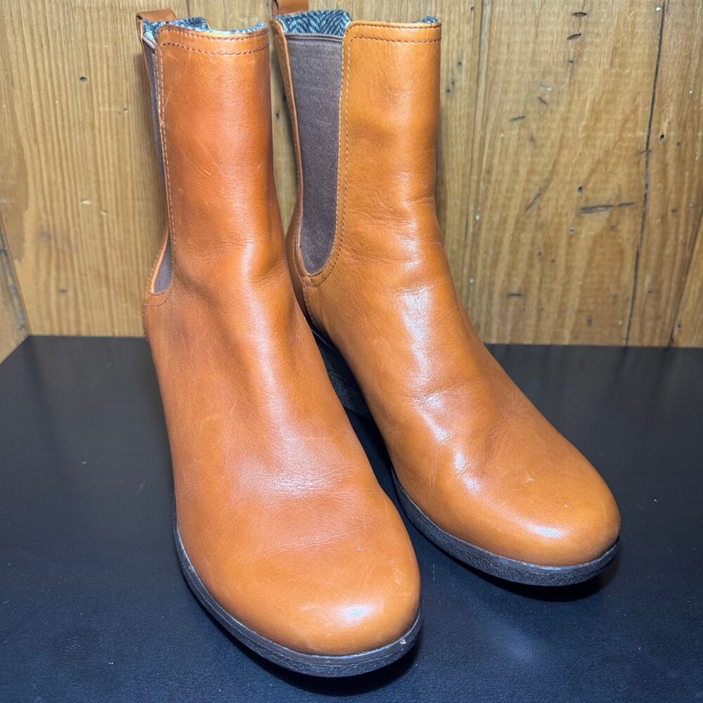 UGG Dupre Chestnut Leather Wedge Boots Women’s Size 9 - Picture 5 of 9